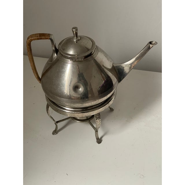 Art Nouveau 1920s Austrian Art Nouveau Tea Kettle With Stand For Sale - Image 3 of 7