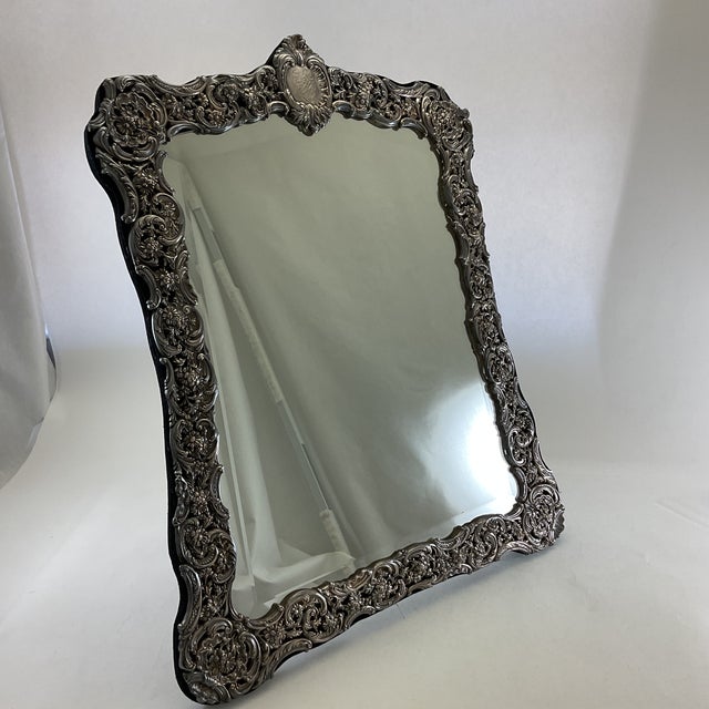Silver After a XIX - C. Rare Gem Silver Victorian Mirror , One of a Kind. For Sale - Image 8 of 18