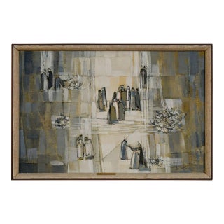 Mid 20th Century Joe Testa-Secca Untitled Figural Abstract For Sale