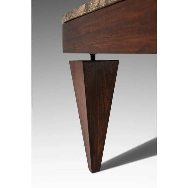 Mid-Century Post Modern Custom-Made Coffee Table W/ Granite Top in the Manner of Gio Ponti, Usa, C. 1980's For Sale - Image 11 of 12