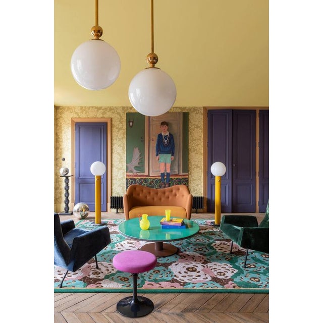 Nickel-Plated Glass Globe Marble Base Giorgio Floor Lamp by Magic Circus Editions For Sale - Image 9 of 10