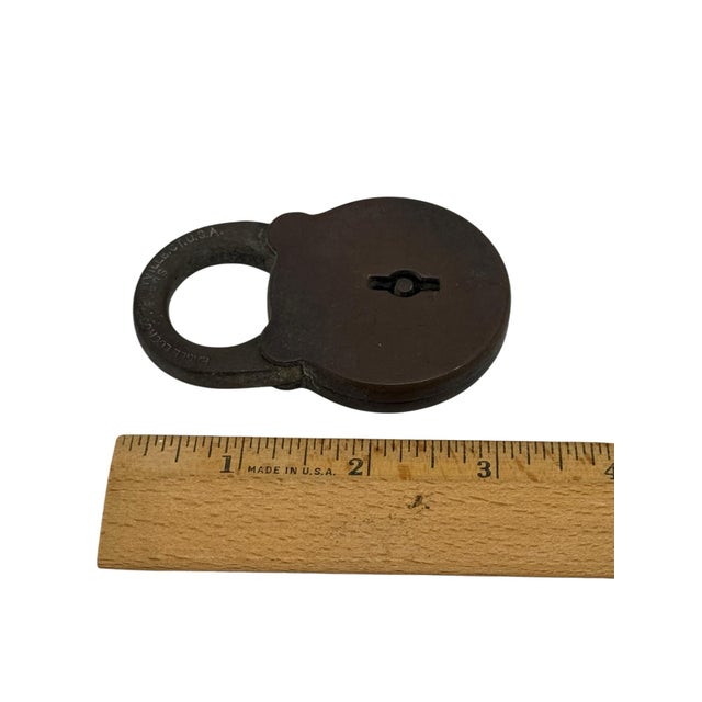 Vintage Eagle Lock Company Brass Padlock Terryville Ct Usa Six Levers No Key For Sale - Image 11 of 12