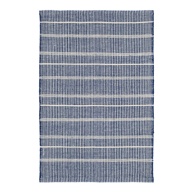 Bunny Williams for Dash & Albert Samson Navy Indoor/Outdoor Rug, 8' 6" x 11' 6" For Sale