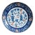 Chinese Ceramic Plate,Blue and White Red Ground Porcelain Plate Hand Painted Butterfly and Flowers Pattern For Sale