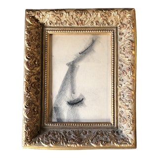 Original Vintage Abstract Charcoal Fashion Study Drawing Vintage Frame For Sale