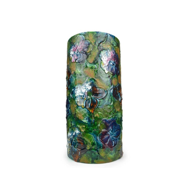 Mid 20th Century Handmade Hand Painted Italian Pottery Umbrella Stand For Sale - Image 4 of 12