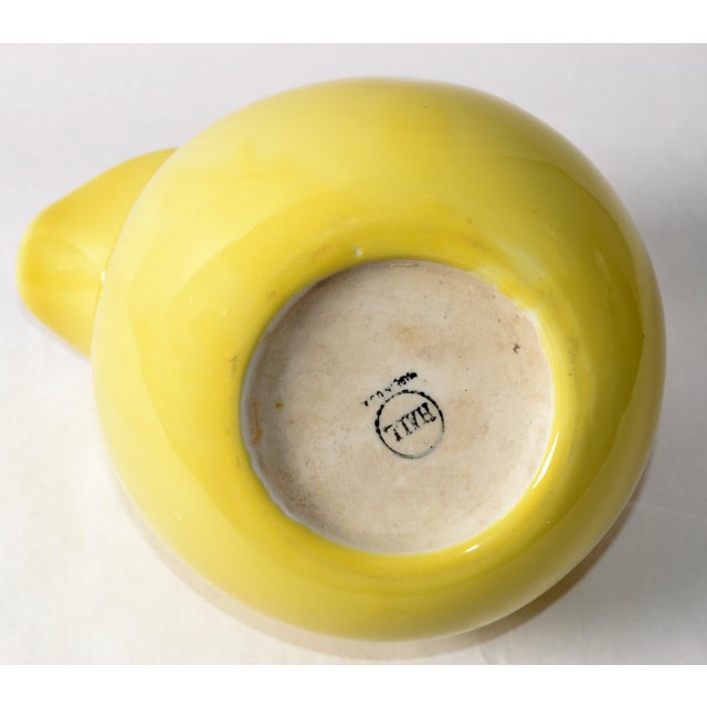 1940 Art Deco Hall California Yellow Art Deco Ball Glazed Pottery Stoneware Pitcher For Sale - Image 12 of 15