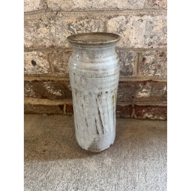 Rustic European Off White Ceramic Pottery Vase For Sale - Image 3 of 11