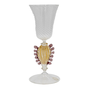 Murano Art Glass Hand Blown Wine Goblet