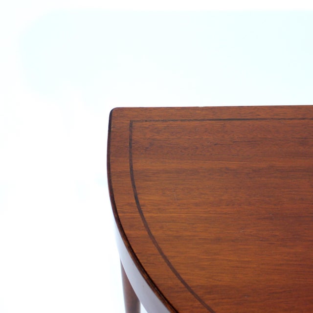 Mid-Century Swedish Semi-Circular Mahogany Side Table on Brass Feet, 1940s For Sale - Image 14 of 18