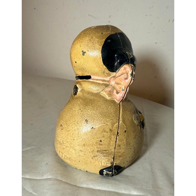 Metal Antique Original Grace Drayton Cast Iron Hubley Dog Bee Coin Still Bank 1900s For Sale - Image 7 of 13