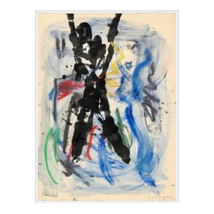 Alfred Ortega Bold Figurative Abstract Expressionist Oil Monoprint Painting