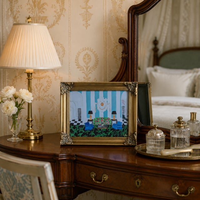 Dorothy Draper Original Fauvist Greenbrier Resort Hotel "Lobby Lounge" Dorothy Draper Interior Art For Sale - Image 4 of 8
