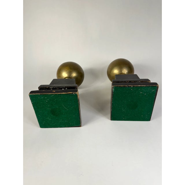Early 20th Century Pair of XL Brass Balls on Metal Plinths Corbels Chairish