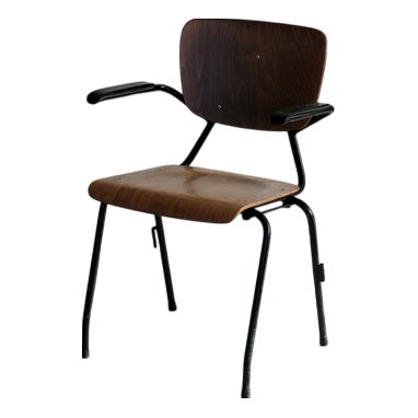 Vintage Industrial Stackable School Chair, 1960s For Sale