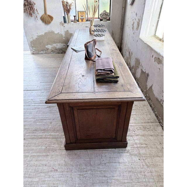Brown Oak Silk Counter, 1900s For Sale - Image 8 of 18