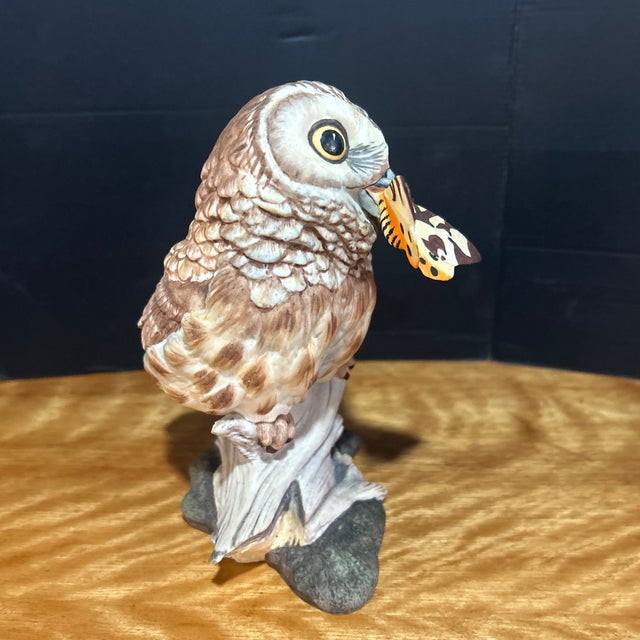 1970s Boehm Porcelain Saw Whet Owl Figurine For Sale - Image 4 of 6
