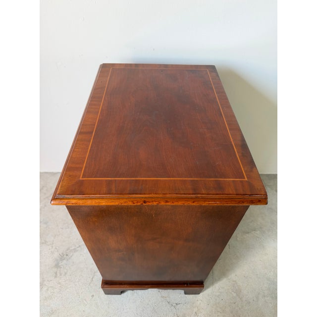 Vintage Georgian Campaign-Style Mahogany 4-Drawer Chest With Pull-Out Writing Tray For Sale - Image 11 of 12