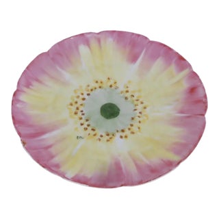Carl Knoll Yellow and Pink Flower Small Plate Karlsbad Austria Porcelain 4807b For Sale