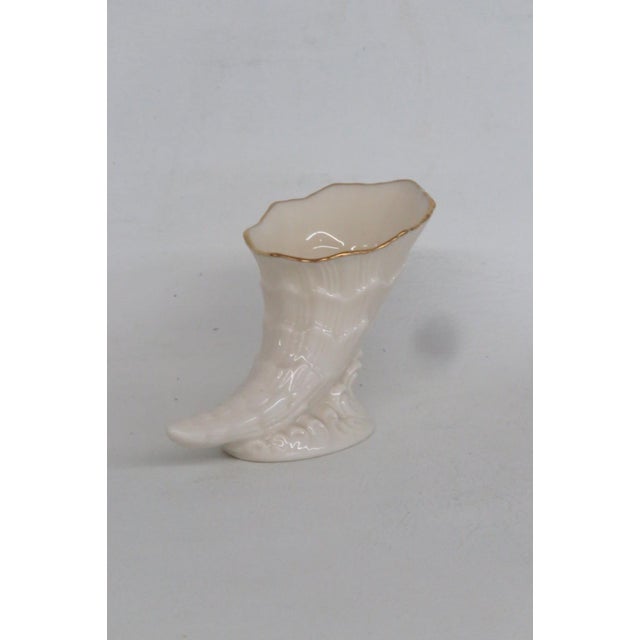 Lenox Lenox China Decorative Porcelain Cornucopia Made in Usa With 24k Gold Trim 4928b For Sale - Image 4 of 12