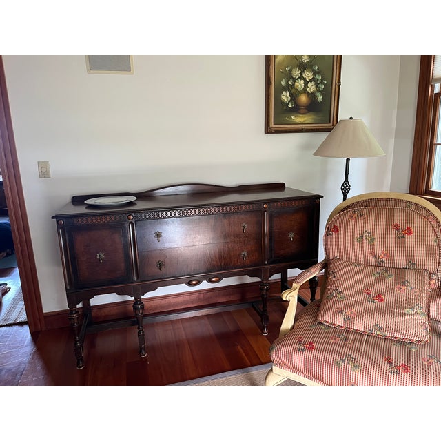 Wood 1930s Victorian Sideboard Buffet For Sale - Image 7 of 8