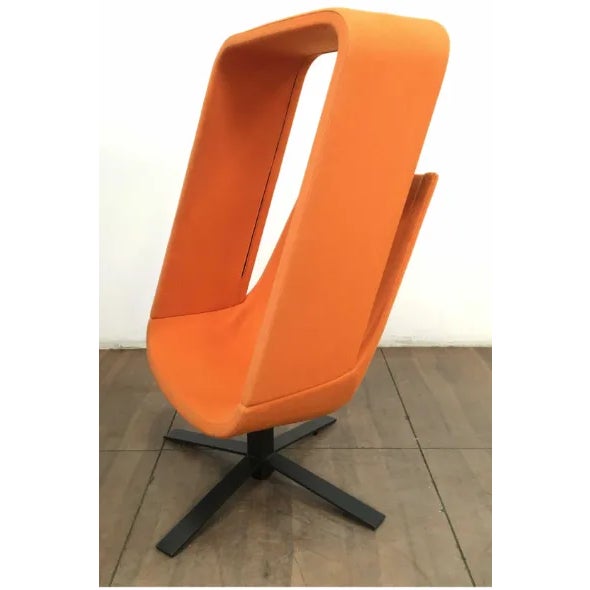 2010s Vintage "Window Seat" Lounge Chair & Ottoman by Haworth For Sale - Image 5 of 9