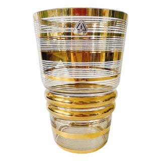 Art Deco Gilt Booms Vase in Glass from Rupel, 1930s For Sale