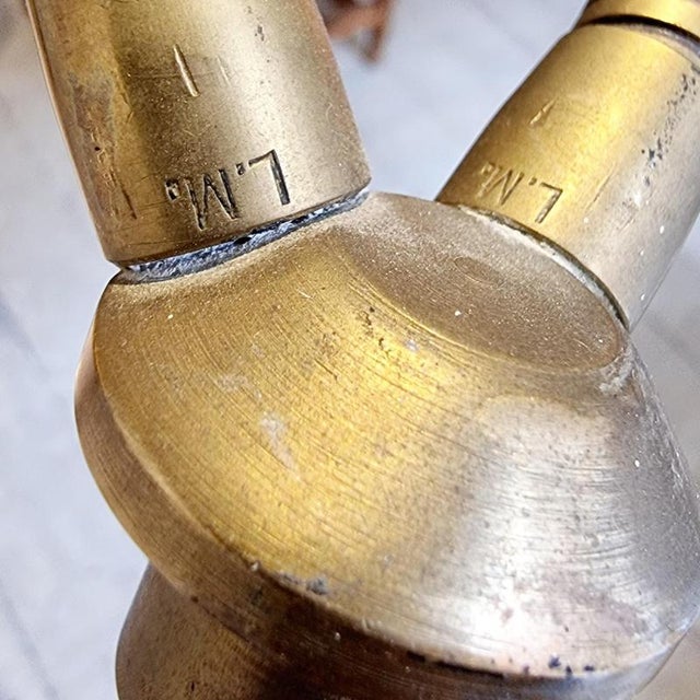 Metal Floor Lamp in Brass and Lacquered Steel by Luci Milano, 1950s For Sale - Image 7 of 9