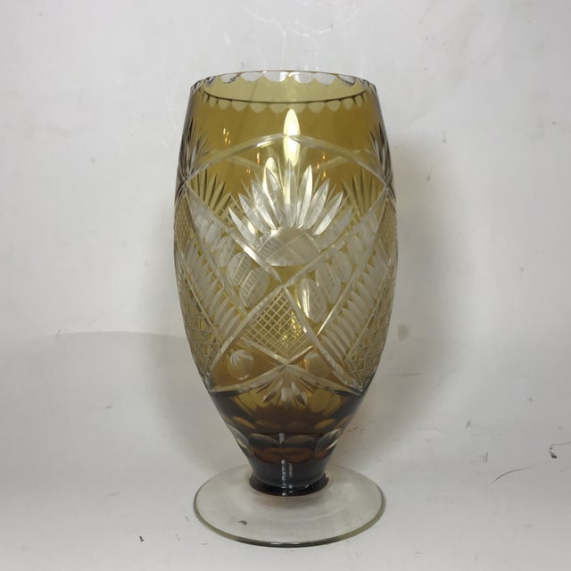 1940s Etched Bohemian Glass Vase Chairish