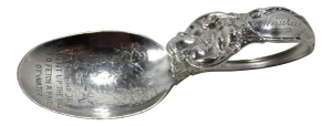 Antique Sterling Silver Little Bo Peep Nursery Rhyme Baby Spoon