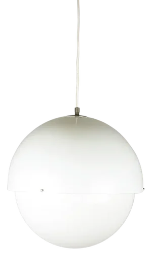 Model 22/5 Pendant Lamp in Nickel-Plated Brass and White Methacrylate by L. Bandini Buti for Kartell, 1960s