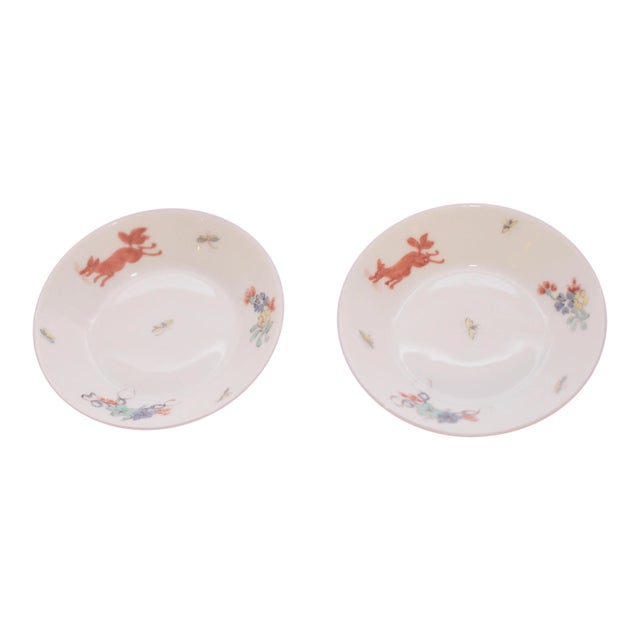 Early 18th Century Hand Painted Limoges Dishes - a Pair For Sale