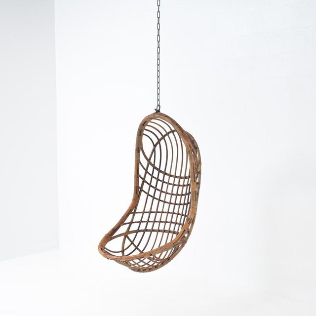 Pendant Egg Chair in Rattan For Sale - Image 3 of 18
