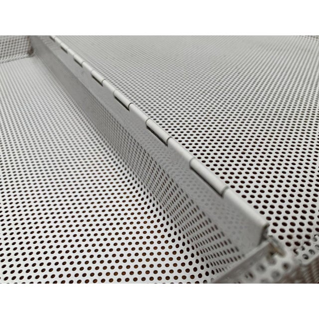 Postmodern White Perforated Metal Briefcase, 1980s For Sale - Image 16 of 18