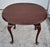 Wood Vintage Ethan Allen Quenn Anne Style Oval Cherry Side Table For Sale - Image 7 of 11