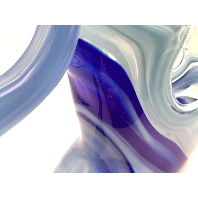 Late 20th Century Light and Dark Blue Glass Bird Decorative Table Centerpieces For Sale - Image 12 of 13