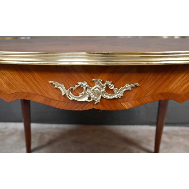 Louis XV Style Marquetry Coffee Table For Sale - Image 9 of 16