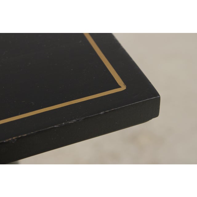 Paint Black Lacquered Italian Chinoiserie Pedestal Stand For Sale - Image 7 of 15