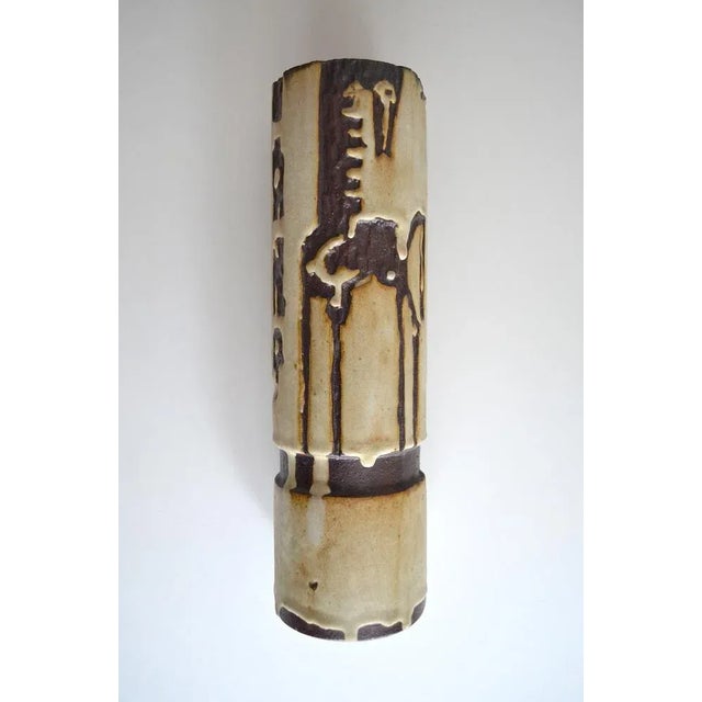 Studio Keramik Vase produced by the Schäffenacker Ulm ceramic studio in the 1960s. The ceramic vase has a cylinder shape...