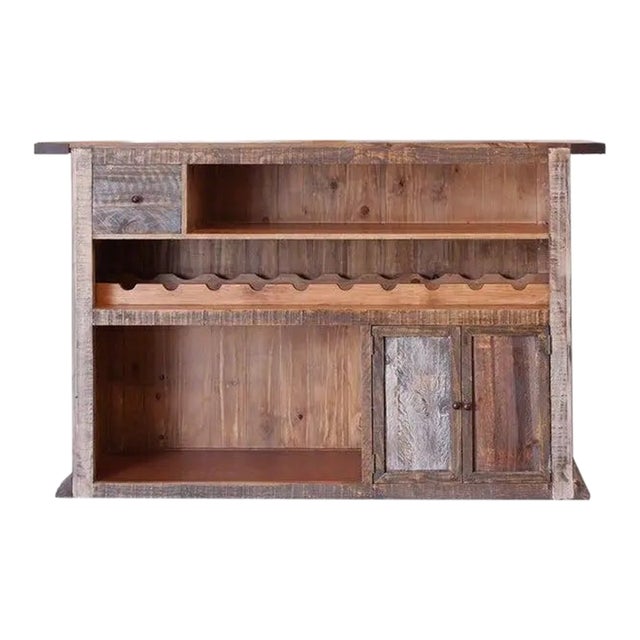 Crafters and Weavers Bayshore Bar With Wine Rack For Sale