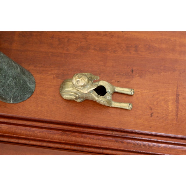 Early 1900s Egyptian Revival Brass Inkwell in the Shape of a Sphinx For Sale - Image 6 of 8