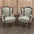 Early 20th Century Pair Antique Louis XVI Style French Bergères ~ Armchairs in Walnut For Sale - Image 5 of 18