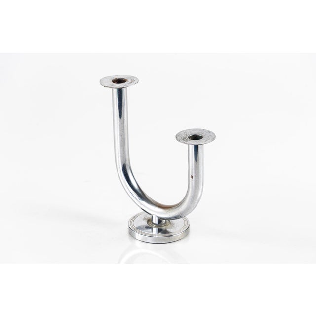 Art Deco Taurex Chrome Candlestick Holders by Walter Von Nessen for Chase For Sale - Image 13 of 16