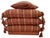 Rose Pair of 1990s Matching Custom-Made Pillow Stacked Ottomans on Casters With Tassels For Sale - Image 8 of 8
