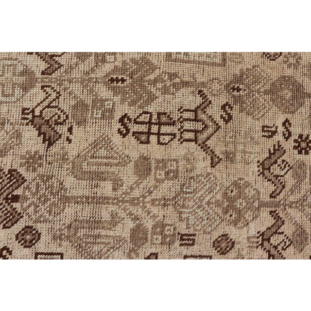 Persian Shiraz Rug With Vertical Sub-Geometric Medallions in Earth Tones For Sale - Image 11 of 15