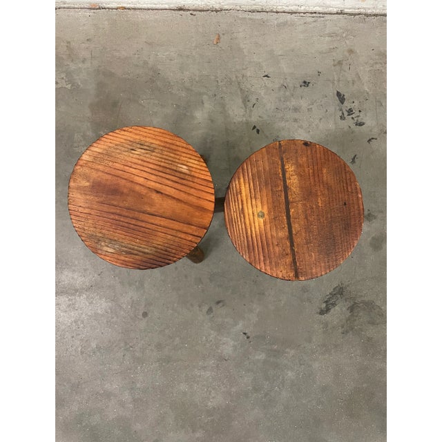 Contemporary Danish Organic Modern Stools or Side Tables- A Pair For Sale - Image 3 of 6