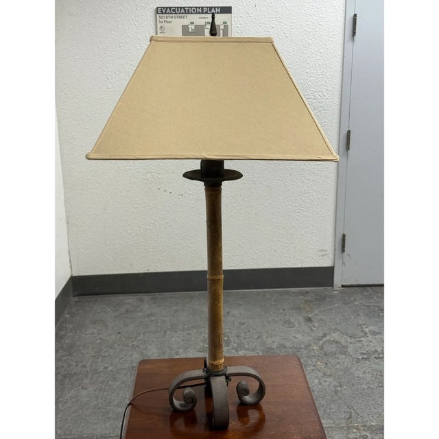 1970s Hollywood Regency Bamboo Form Table Lamp For Sale - Image 12 of 12