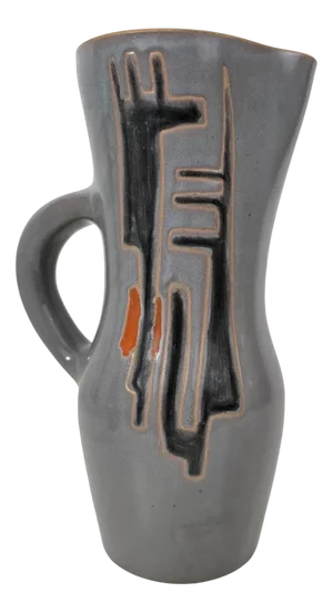 Ceramic Pitcher with Abstract Patterns attributed to Robert Auguste and Gyn Gausserand for Vallauris, 1960s