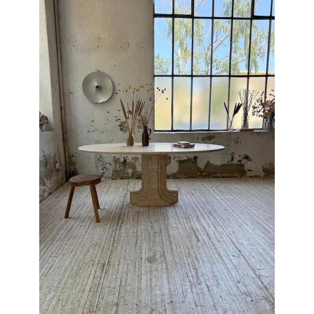 Travertine Dining Table by Afra & Tobia Scarpa, Italy, 1970 For Sale - Image 10 of 18