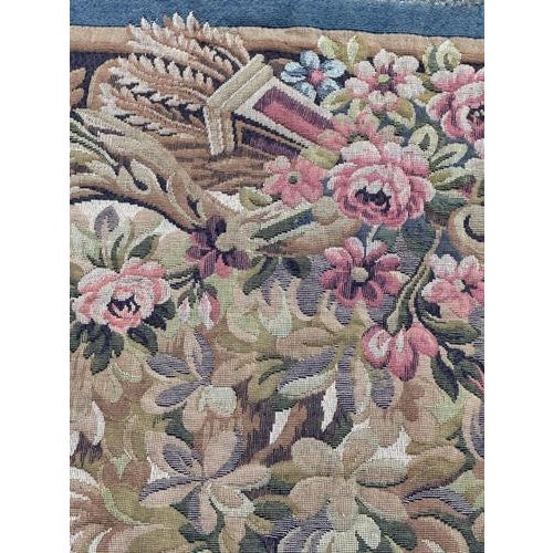Mid-Century Jacquard Halluin Birds Offering Tapestry in the style of François Boucher, France, 1960s For Sale - Image 13 of 18